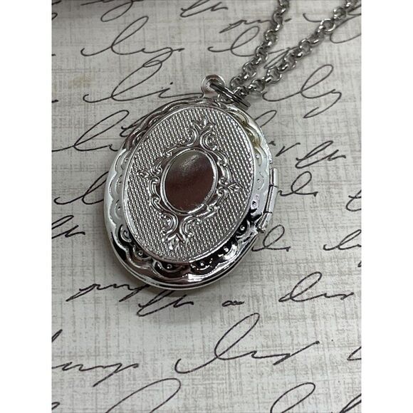 Dainty Cameo Dragonfly Locket Silver Easter Mom Blue White Daughter Gift Wedding - Picture 8 of 12